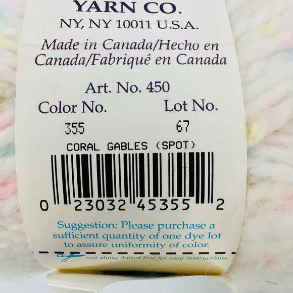 7 Vintage Lion Brand Baby Jiffy Quick & Easy Mohair Look Yarn CORAL GABLES SPOT - Picture 9 of 13